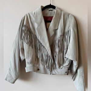 Unique Vintage Gray Fringe jacket